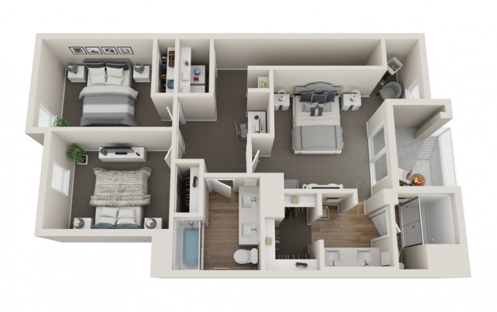 Dixon - 3 bedroom floorplan layout with 2.5 baths and 1467 square feet. (Floor 2)