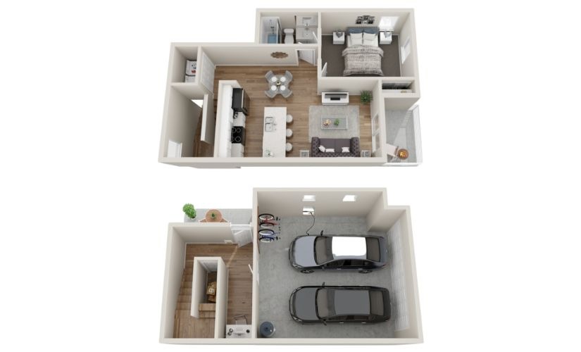 Sycamore - 1 bedroom floorplan layout with 1 bathroom and 804 square feet
