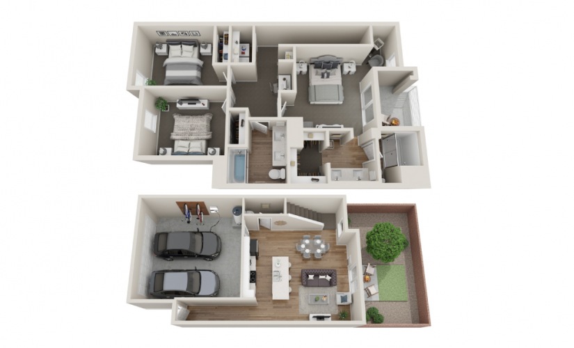 Dixon - 3 bedroom floorplan layout with 2.5 bathrooms and 1467 square feet